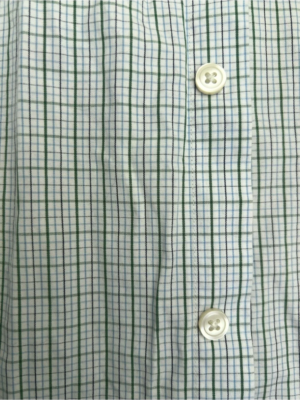 J. Crew Men’s White Shirt with Blue Grid Check